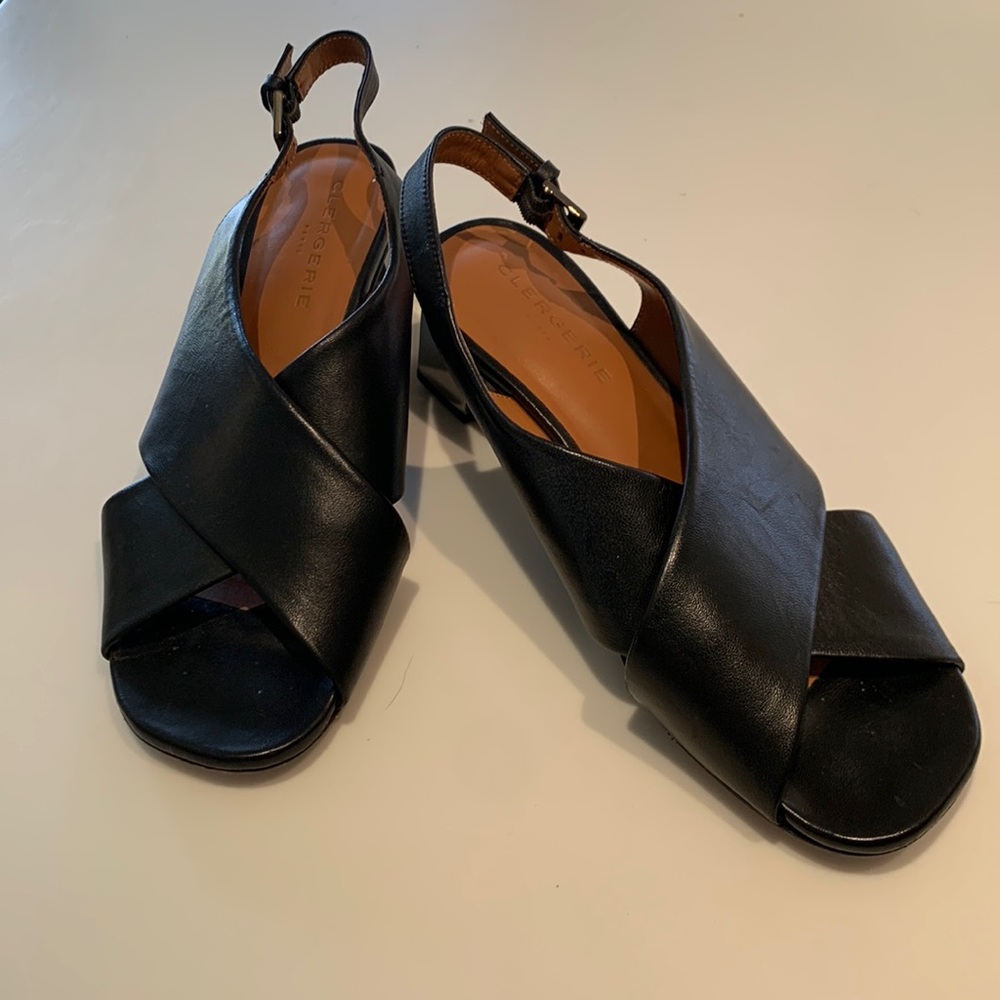 Robert Clergerie block heeled leather sandals.